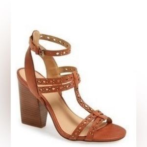 JOE’S JEANS Women’s T-strap Leather cut-out Mules. Size 8